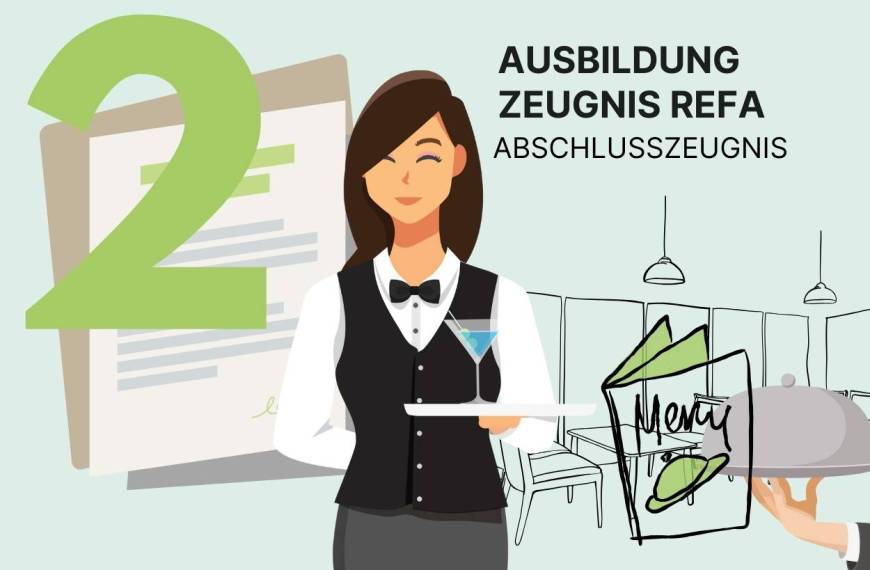 Ausbildungszeugnis Azubi Refa, Note 2, gut, Restaurantfachmann, Ausbildungsrahmenplan für die Berufsausbildung zum Fachmann für Restaurants und Veranstaltungsgastronomie