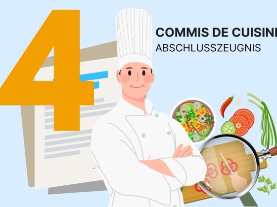 Zeugnis Abschlusszeugnis für Commis de Cuisine, ausreichend, Note 4