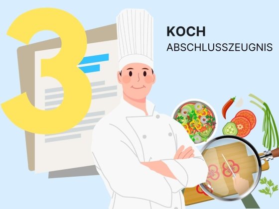 Zeugnis Vorlage Koch: Note 3, befriedigend , kostenloses Muster Zeugnis