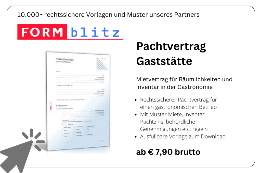 Pachtvertrag Gastronomie Mustervertrag