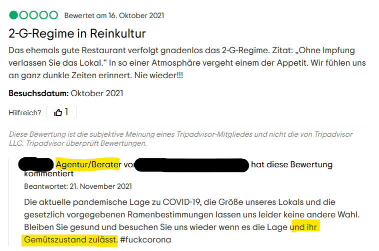 Schlechte Restaurant Bewertung 3