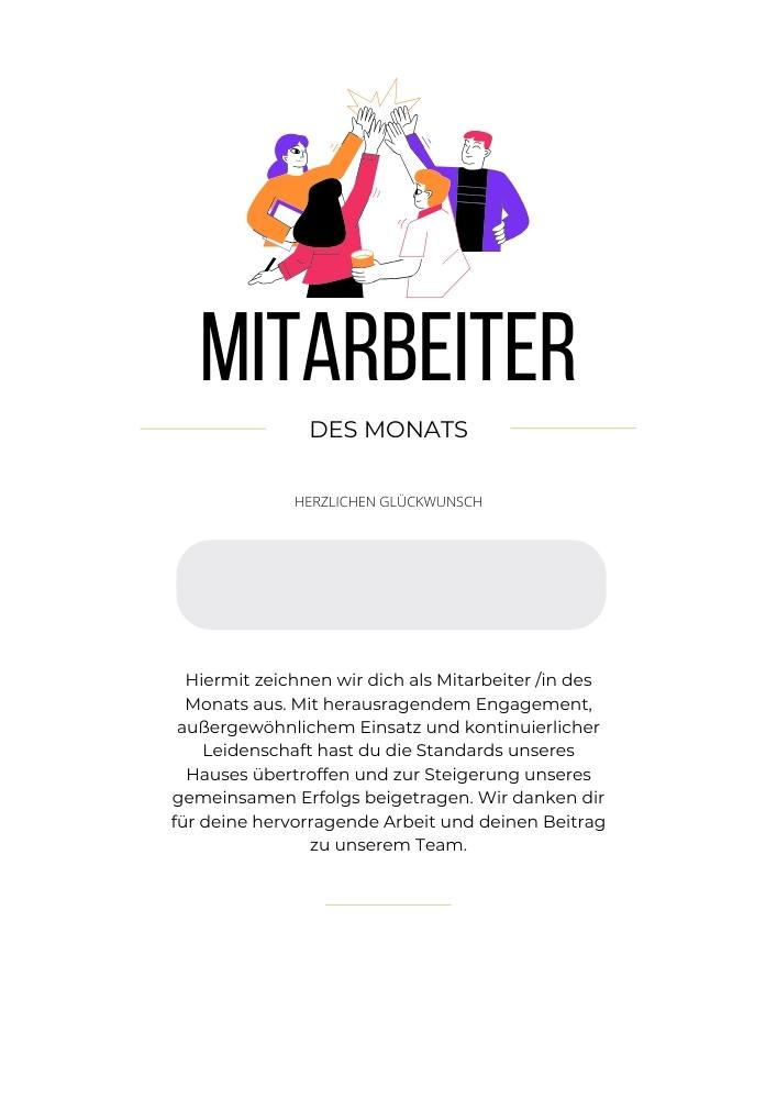 Download eines Musters Vorlage Mitarbeiter des Monats Urkunde 3
