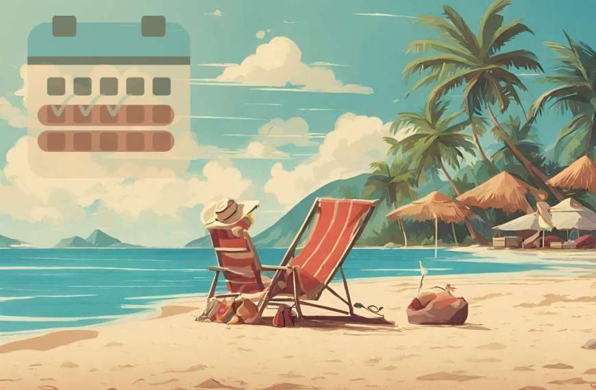 Urlaubsanspruch berechnen Strandszene mit Kalender