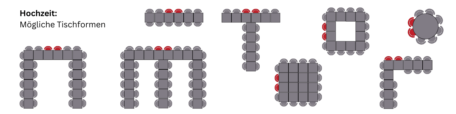 Hochzeit 8 Tischformen in der Übersicht