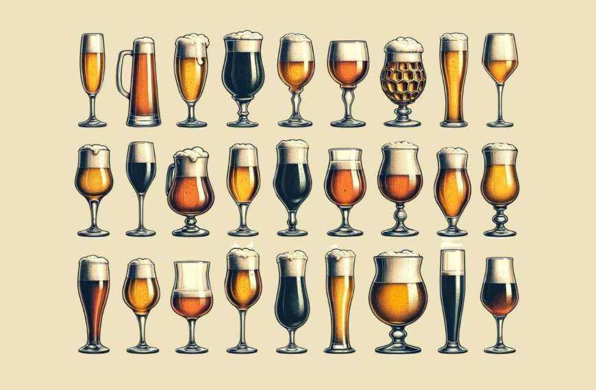 Biergläser Übersicht mit Bierformen Bierflöte, Bierseidel, Schwarzbierpokal, Pintglas und vielen mehr