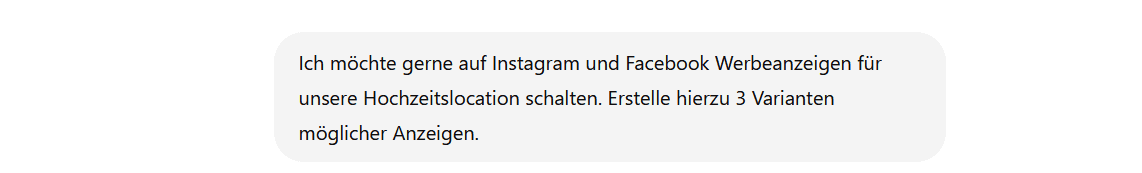 ChatGPT Prompt Facebook Werbung
