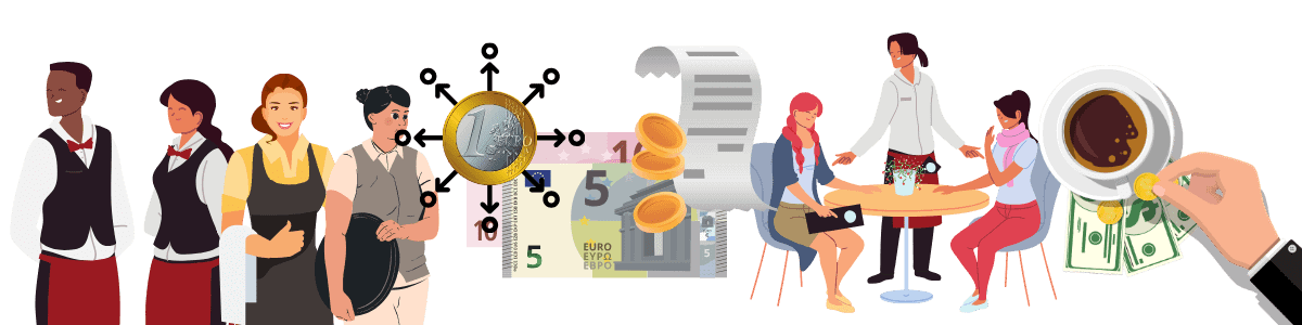 Trinkgeld berechnen Illustration für ein Restaurant