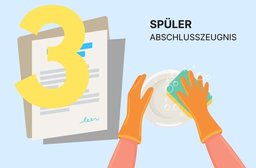 Mustervorlage für ein Arbeitszeugnis für einen Spüler in der Gastronomie mit der Note 3, befriedigend