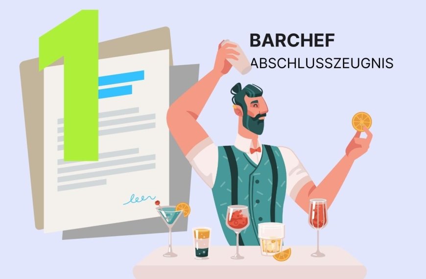 Zeugnis Vorlage Muster für einen Barchef, Chef de bar mit der Note 1, sehr gut