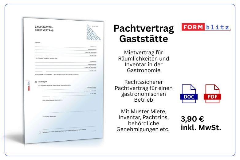 Pachtvertrag Gaststätte