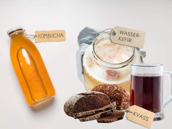 Fermentierte Getränke: Kvass, Kombucha, Wasserkefir