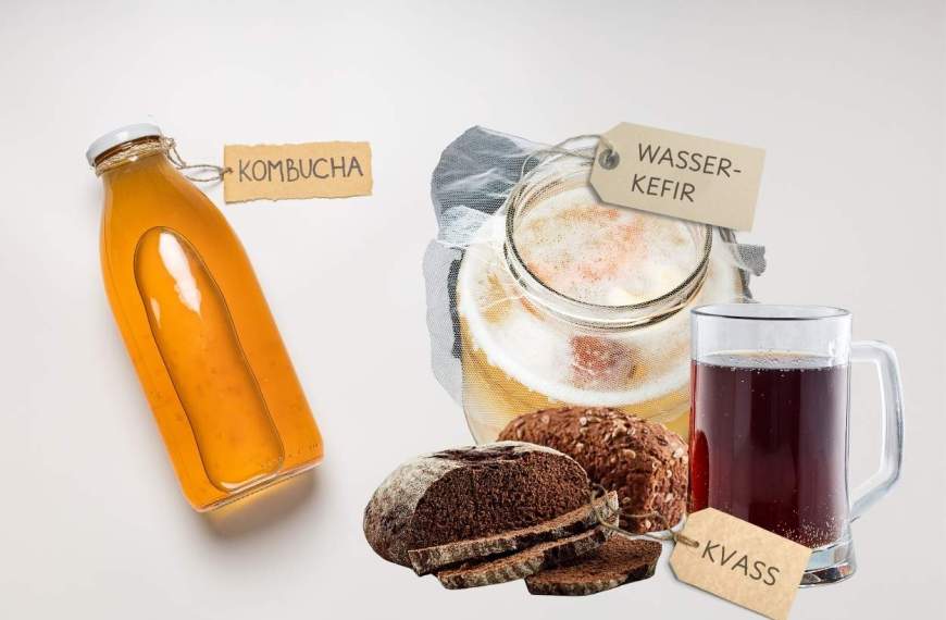 Fermentierte Getränke: Kvass, Kombucha, Wasserkefir